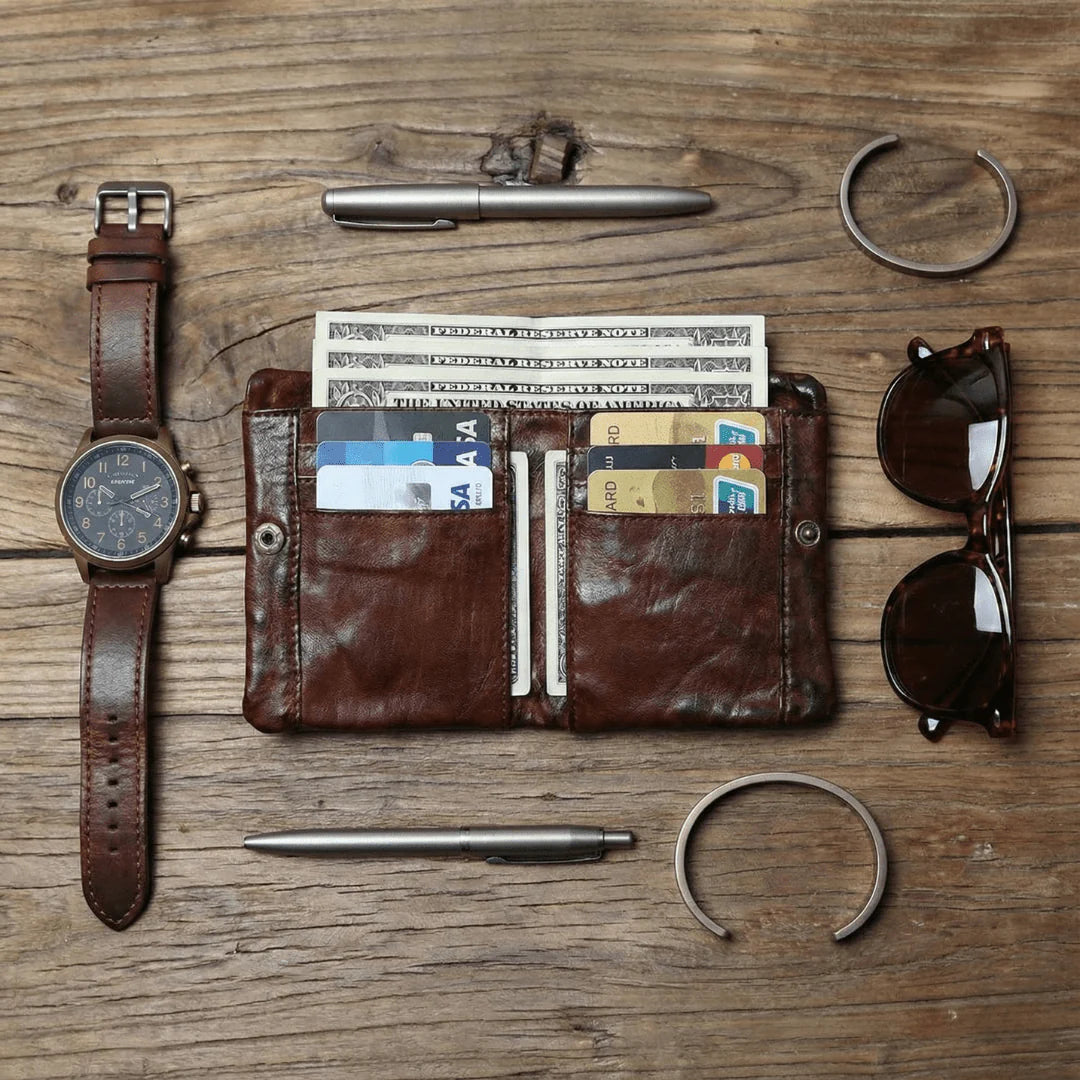 L'Écorce portefeuille en Cuir Pleine Fleur